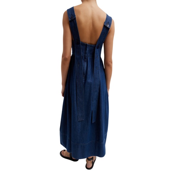 Tibi Light Weight Stone Wash Sculpted Dress Dark Enzyme Wash Size 6 NWT - Picture 13 of 16